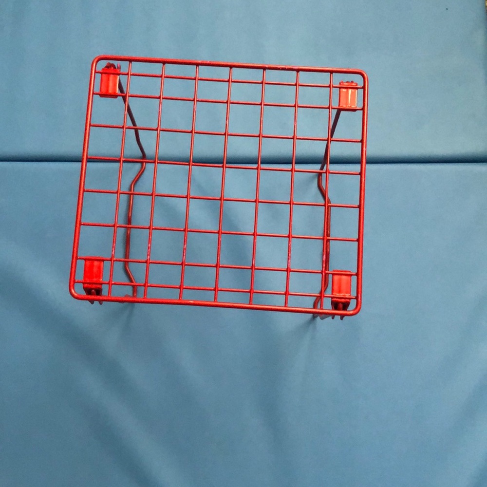 Red locker shelf